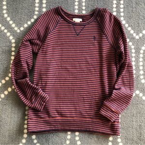 💗Obey - Orange/Navy Striped Thinner Sweatshirt